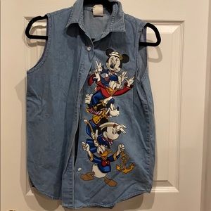 Vintage Mickey Mouse Disney Jean Top